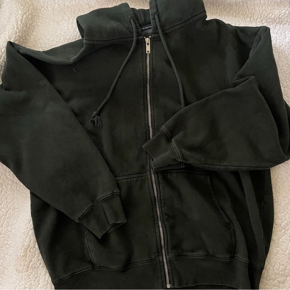 Brandy Melville green zip-up hoodie